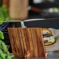 CASA Acacia Lux Atril De Cocina Soporte Tableta Natural| Accesorios De Cocina