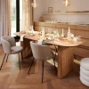 CASA Acacia Mesa De Comedor Con Patas Mesa Listones| Mesa De Comedor