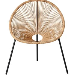 CASA Acapulco Silla Lounge Negro, Natural| Sillas Lounge