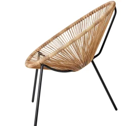CASA Acapulco Silla Lounge Negro, Natural| Sillas Lounge
