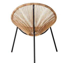 CASA Acapulco Silla Lounge Negro, Natural| Sillas Lounge