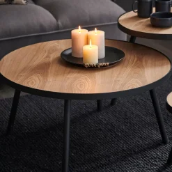CASA Alexis Mesita De Salon Negro, Natural| Mesas De Salón