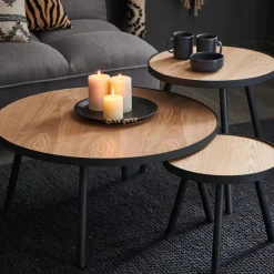 CASA Alexis Mesita De Salon Negro, Natural| Mesas De Salón