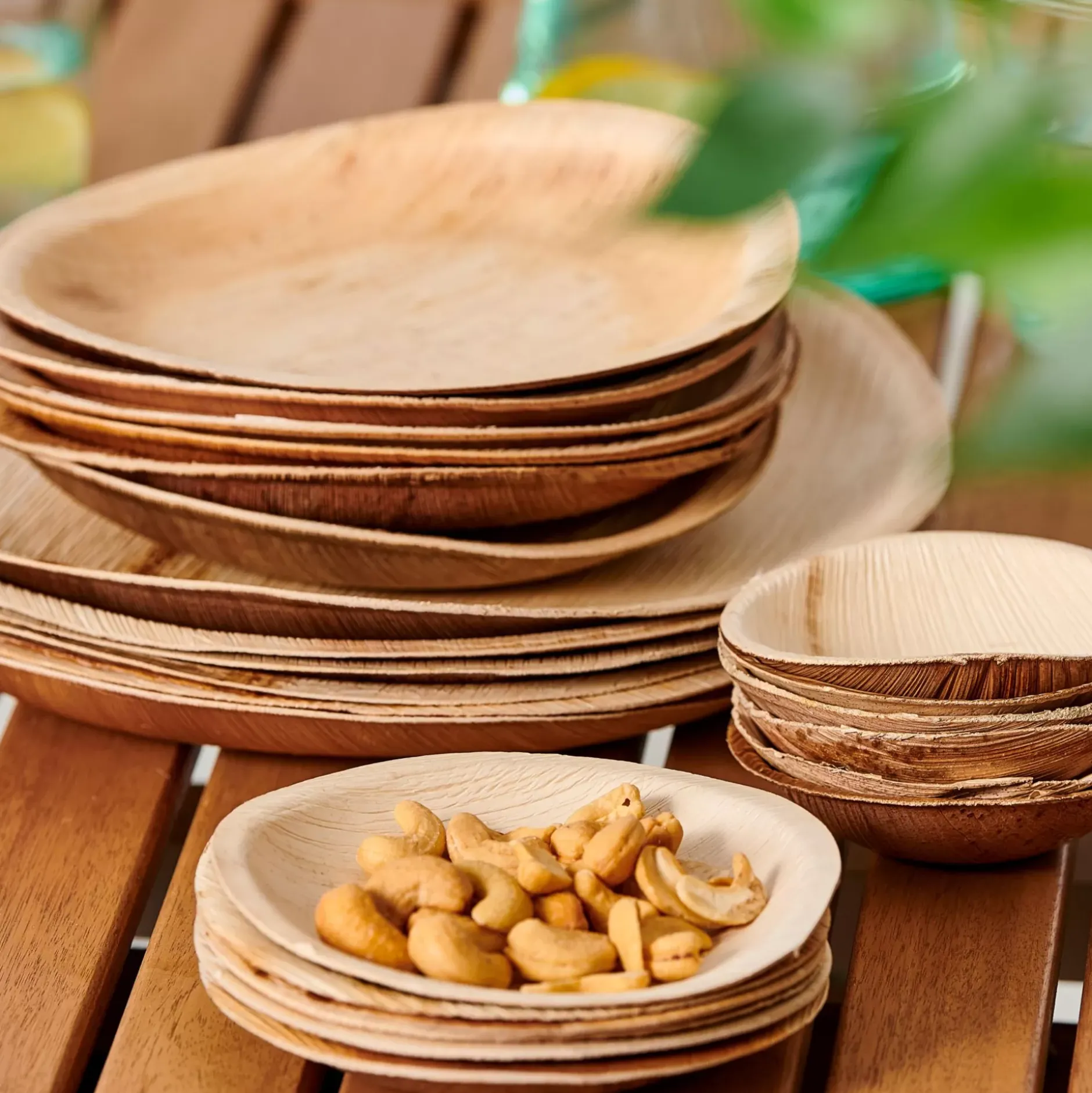 CASA Areca Leaf Platos Juego De 6 Natural| Platos
