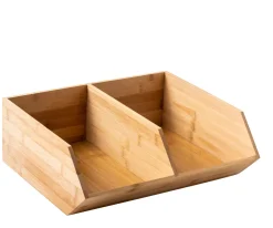 CASA Bamboo Organizador Apilable Natural| Taperes