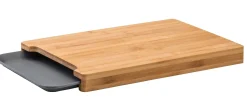 CASA Bamboo Tabla Para Cortar Con Recipiente Gris, Natural| Tablas De Cortar