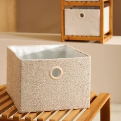 CASA Basic Boucle Cesta De Almacenaje Off White/Sand| Cestas De Almacenaje