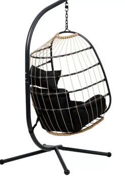 CASA Bazai Silla Colgante Con Soporte Negro| Sillas Colgantes