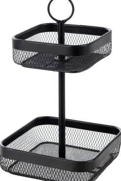 CASA Black Lunar Cesta Cuadrada De 2 Piezas Negro| Accesorios De Cocina