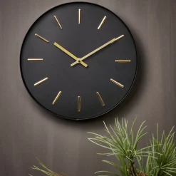 CASA Black Reloj De Pared Negro| Campanas
