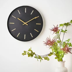 CASA Black Reloj De Pared Negro| Campanas