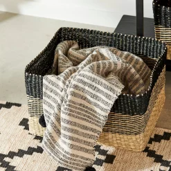 CASA Bobo Cesta Negro, Natural| Cestas De Cajonera