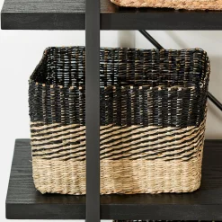 CASA Bobo Cesta Negro, Natural| Cestas De Cajonera