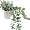 CASA Calathea Planta Colgante Gris, Verde, Morado| Plantas Artificiales