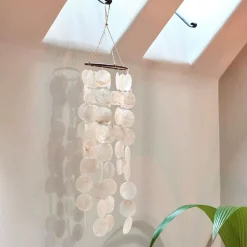 CASA Capiz Movil De Conchas Blanco| Decoracion Colgante