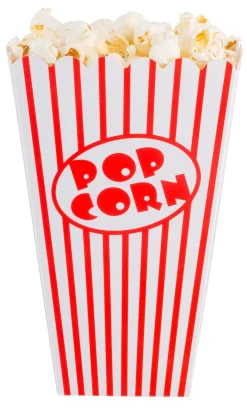 CASA Cinema Vaso De Palomitas Juego De 8 Blanco, Rojo| Accesorios De Cocina