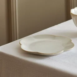 CASA Dahlia Flower Plato Blanco| Platos