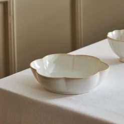 CASA Dahlia Flower Plato Hondo Blanco| Platos