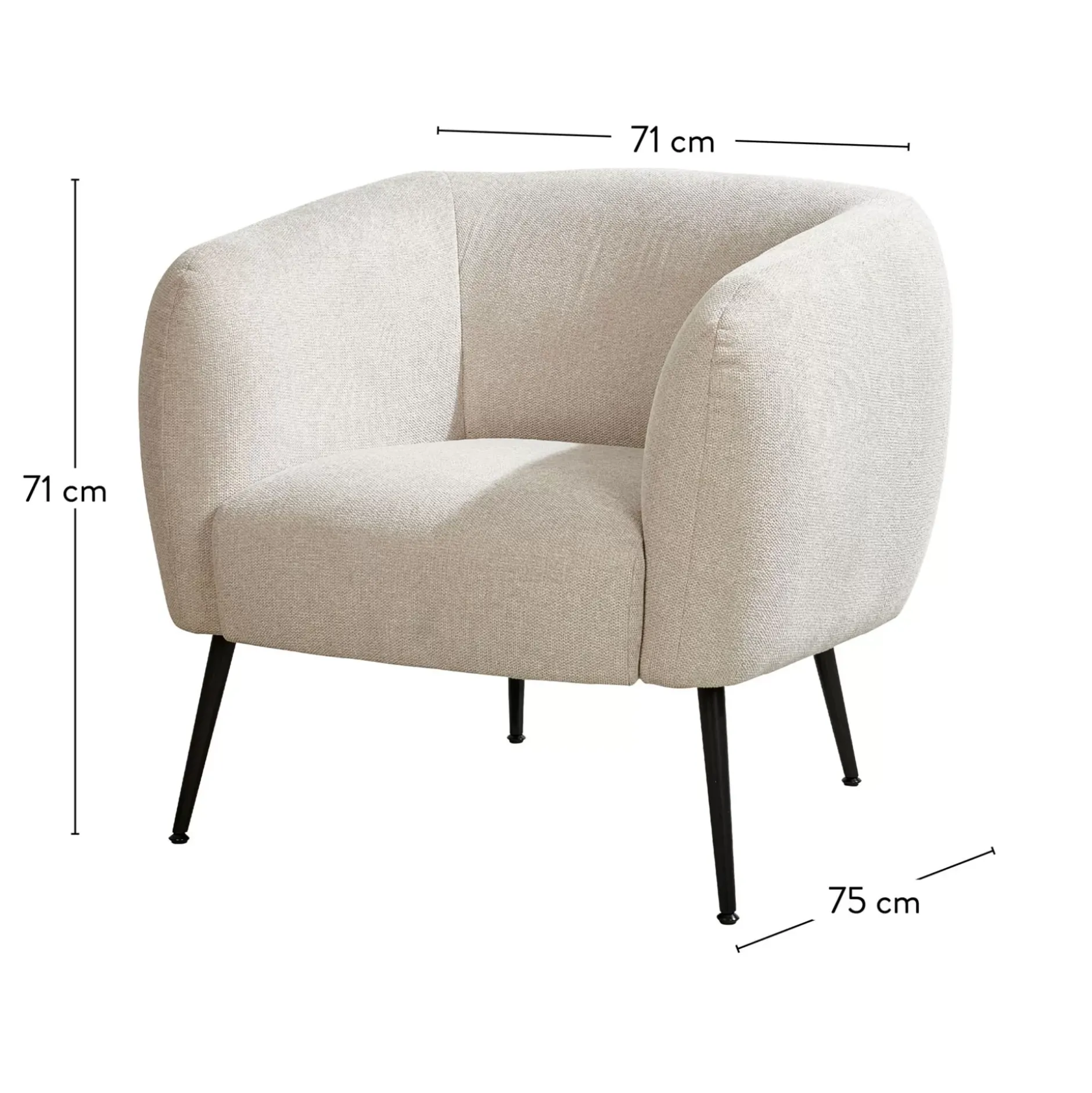 CASA Davi Butaca Color Hueso| Sillones