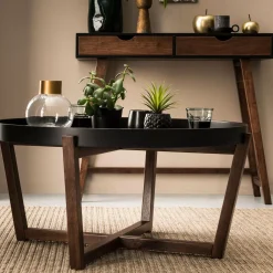 CASA Draco Mesita De Salon Negro, Marron| Mesas De Salón