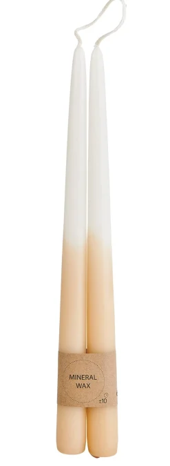 CASA Duo Velas Largas Juego De 2 Crema, Marron Claro, Multicolor| Velas