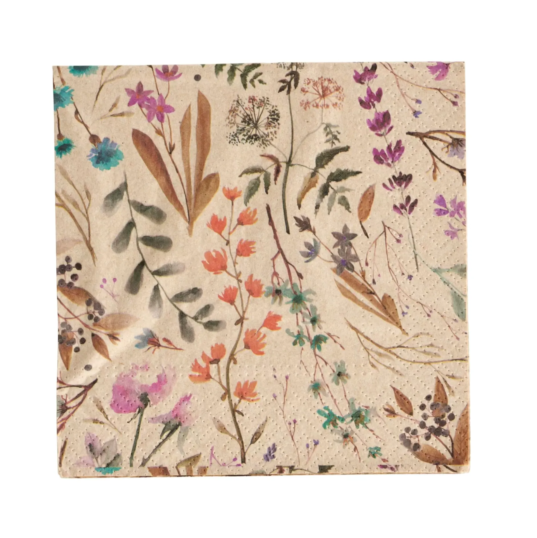 CASA Eco Dried Flower Paquete De 20 Servilletas Multicolor| Servilletas