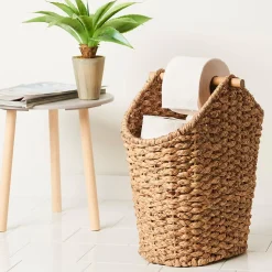 CASA Flores Soporte Rollos Wc Revistero Natural| Accesorios Water