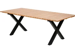 CASA Formax Mesa De Jardín Con Patas En X Natural/Negro| Mesas De Jardín