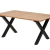 CASA Formax Mesa De Jardín Con Patas En X Natural/Negro| Mesas De Jardín