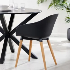 CASA Fray Sillas De Comedor Negro/Natural| Sillas De Jardín