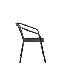 CASA Gerona Silla Apilable Negro| Sillas De Jardín