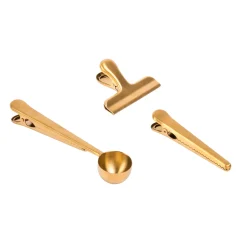 CASA Goldy Clips Juego De 3 Dorado| Accesorios De Cocina