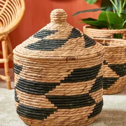 CASA Guatemala Cesta Negro, Natural| Cestas De Almacenaje