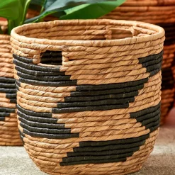 CASA Guatemala Cesta Negro, Natural| Cestas De Almacenaje