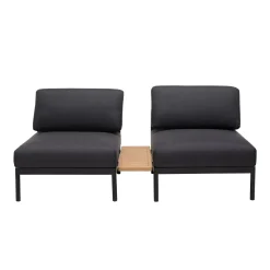 CASA Hanna Lounge Mesa Auxiliar Negro, Natural| Conjuntos Lounge