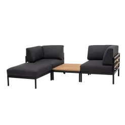CASA Hanna Lounge Silla Esquinera Negro| Conjuntos Lounge