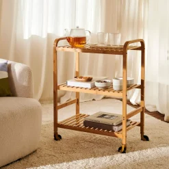 CASA Helge Estanteria Con Rueda Natural| Carritos