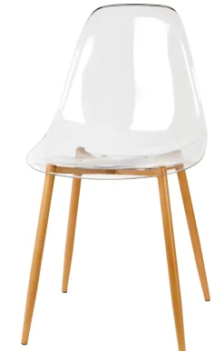 CASA Ice Silla De Comedor Transparente, Natural| Sillas De Comedor