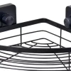 CASA Industria Rinconera Para Ducha Con Ventosas Negro| Accesorios De Ducha
