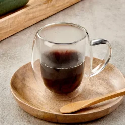 CASA Lagom Taza De Doble Pared Transparente| Tacitas