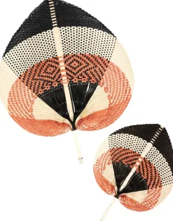 CASA Lanka Abanico Negro, Marron, Natural| Figuras Decorativas