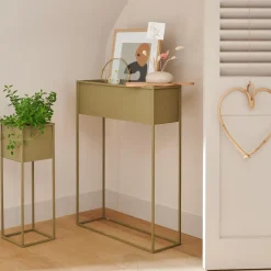 CASA Largo Macetero Caqui| Soportes Para Plantas