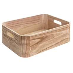 CASA Ligno Cajita Natural| Cajas De Almacenamiento