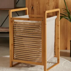 CASA Linolux Bamboe Cesta Para Colada Natural| Cesto De La Ropa