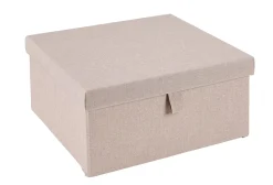 CASA Linolux Caja De Almacenaje Con Tapa Beis| Cajas De Almacenamiento