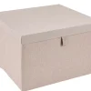CASA Linolux Caja De Almacenaje Con Tapa Beis| Cajas De Almacenamiento