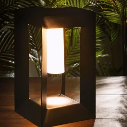 CASA Lore Lampara Solar Negro| Iluminación Exterior