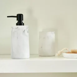 CASA Luna Soporte Para Cepillo Dientes Aspecto De Marmol| Accesorios De Tocador