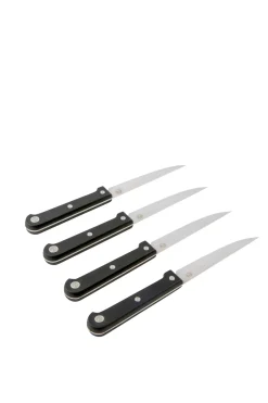 CASA Masterchef Juego De 4 Cuchillos Carne Negro| Cuchillos De Carne