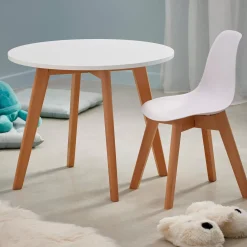 CASA Mathias Mesa Para Ninos Blanco, Natural| Muebles Para Niños